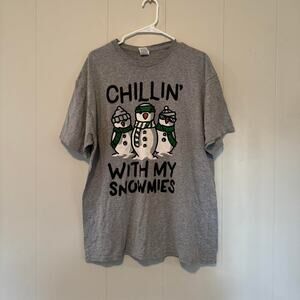 Vintage y2k Christmas snowmen humor short sleeve t shirt unisex XL